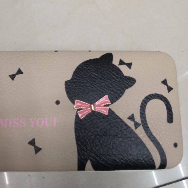 A cat-patterned wallet bag for girls details Picture