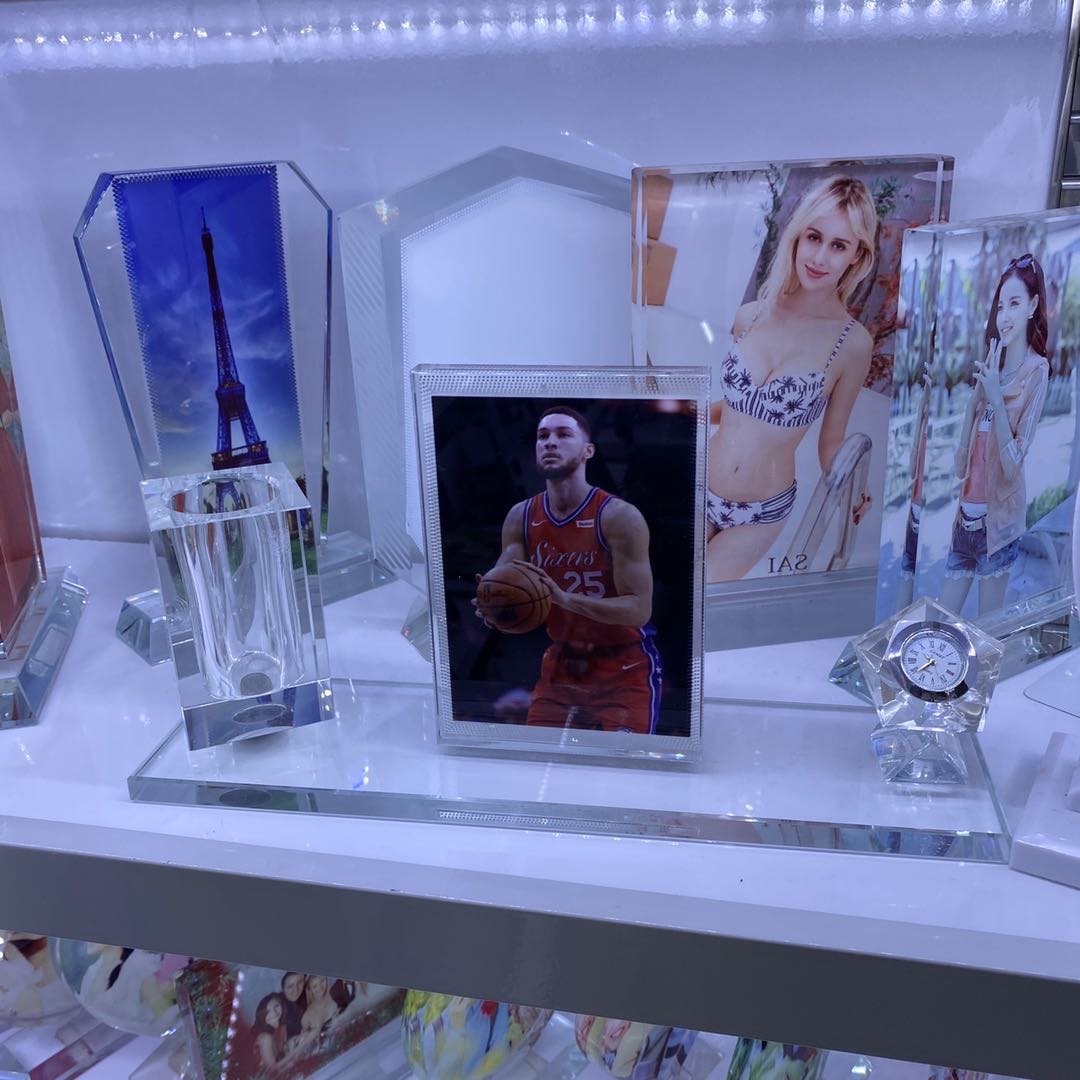 Clock, photo frame, crystal creative display piece