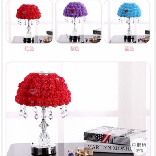 The manufacturer's new rose scented wedding fashion table lamp, a calming scented sleep aid lamp Specification image