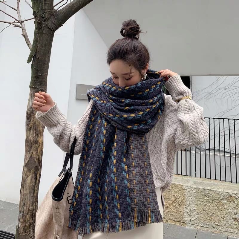 Oversized Wool Scarf in Neutral Tone