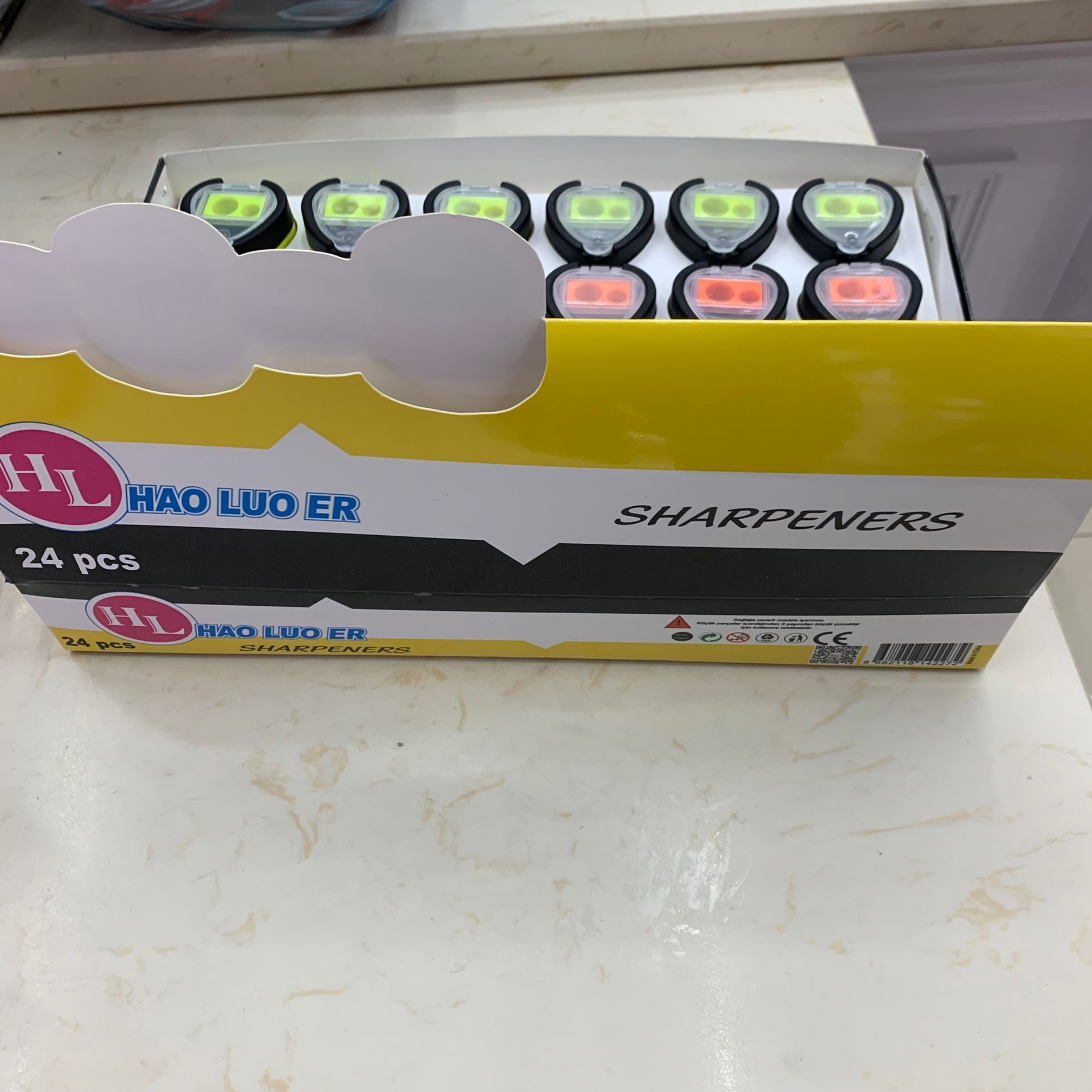 三角形大小双孔卷笔刀铅笔削笔刀眉笔刀塑料转笔刀外贸削笔器细节图