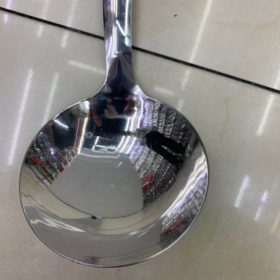 防烫火锅汤勺漏勺粥勺蓝白方格手柄厨具产品图