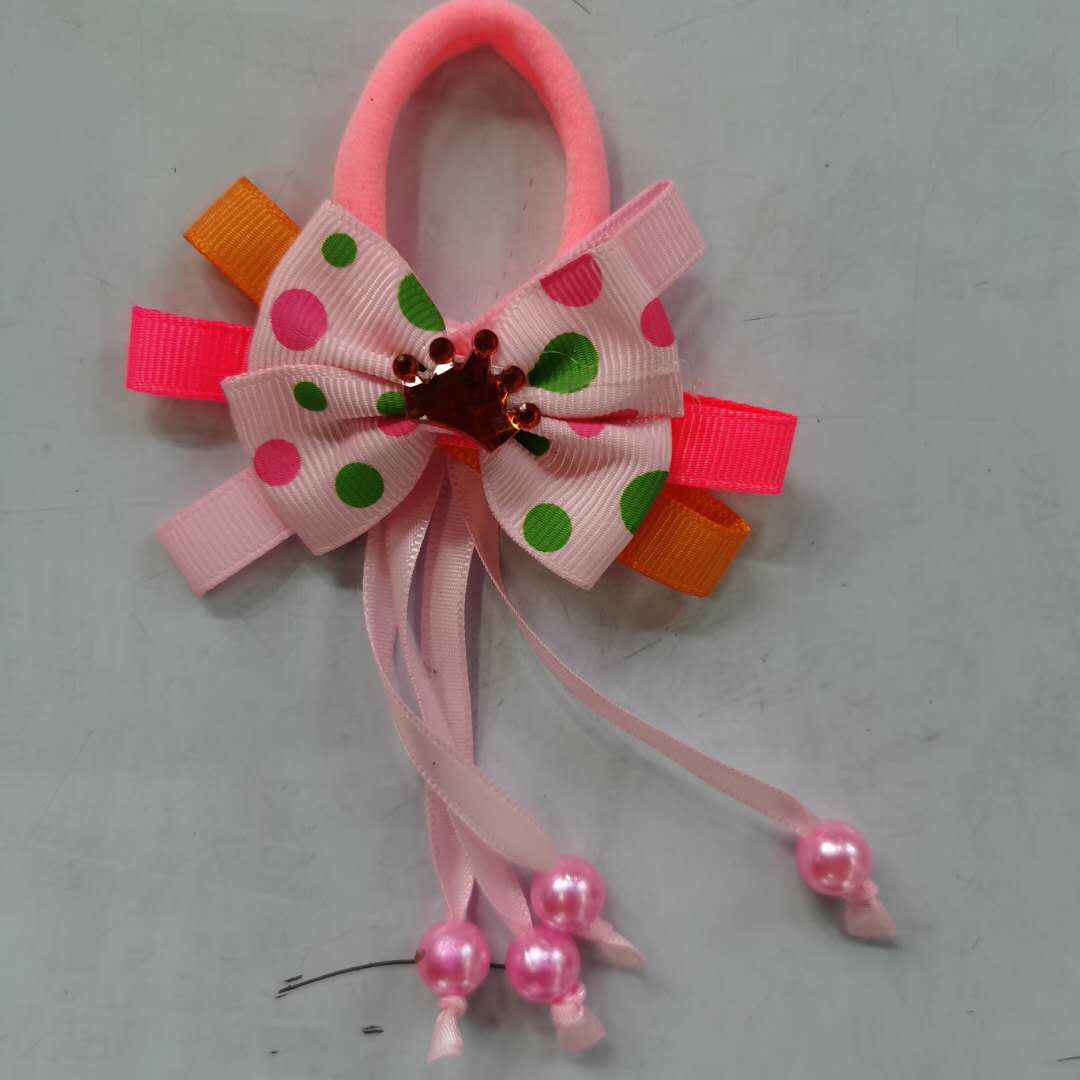 Korean Version Of Fashion And Fashion Children's Cloth Hair Band Bow Rubber Band details Picture