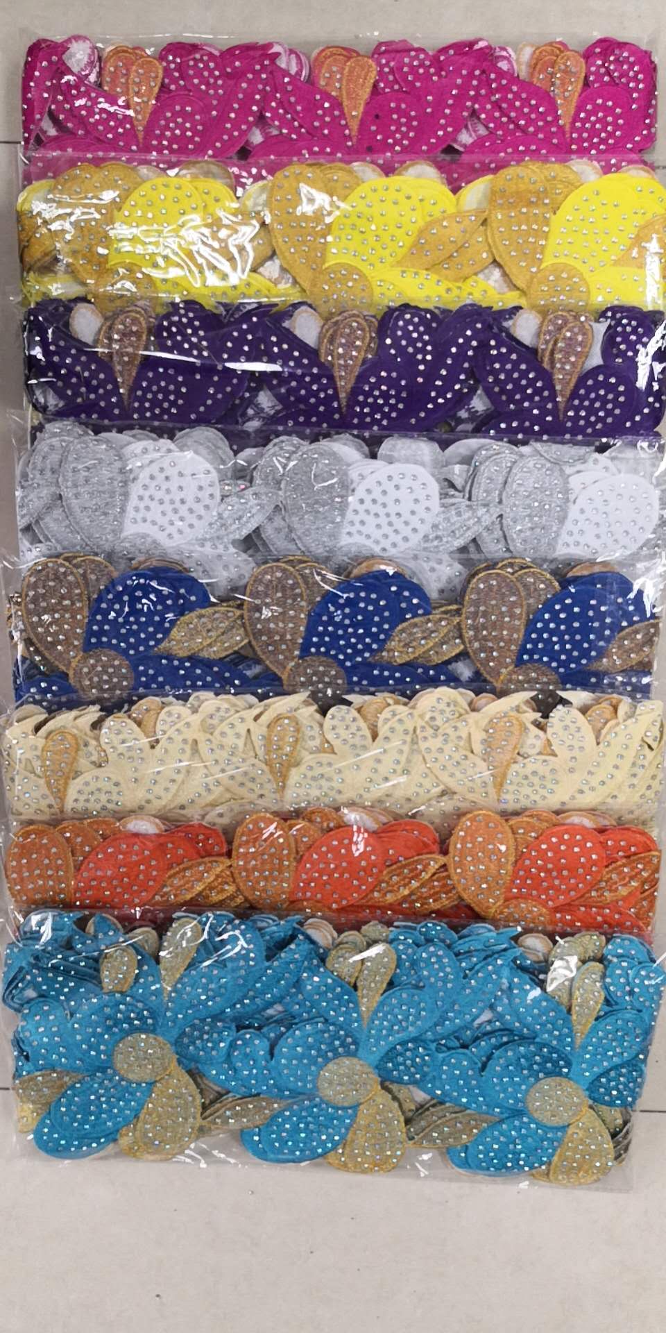 Three Dimensional Nail Beaded Lace Applique Edging Accessories 18 New Floral Applique Lace Handmade Diy Accessories Specification drawing