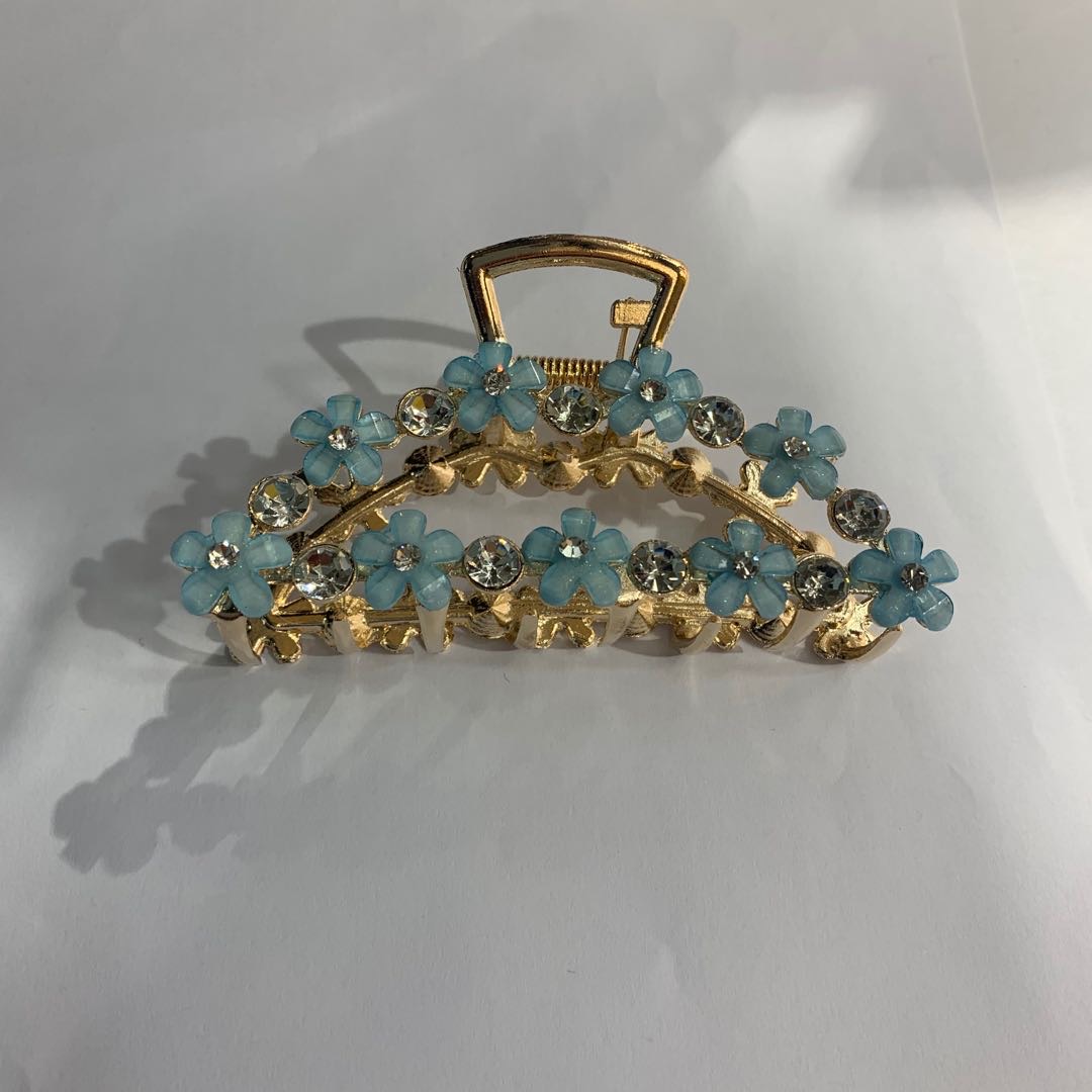 Korean fashion alloy diamond plated rose gold hair clip thumbnail