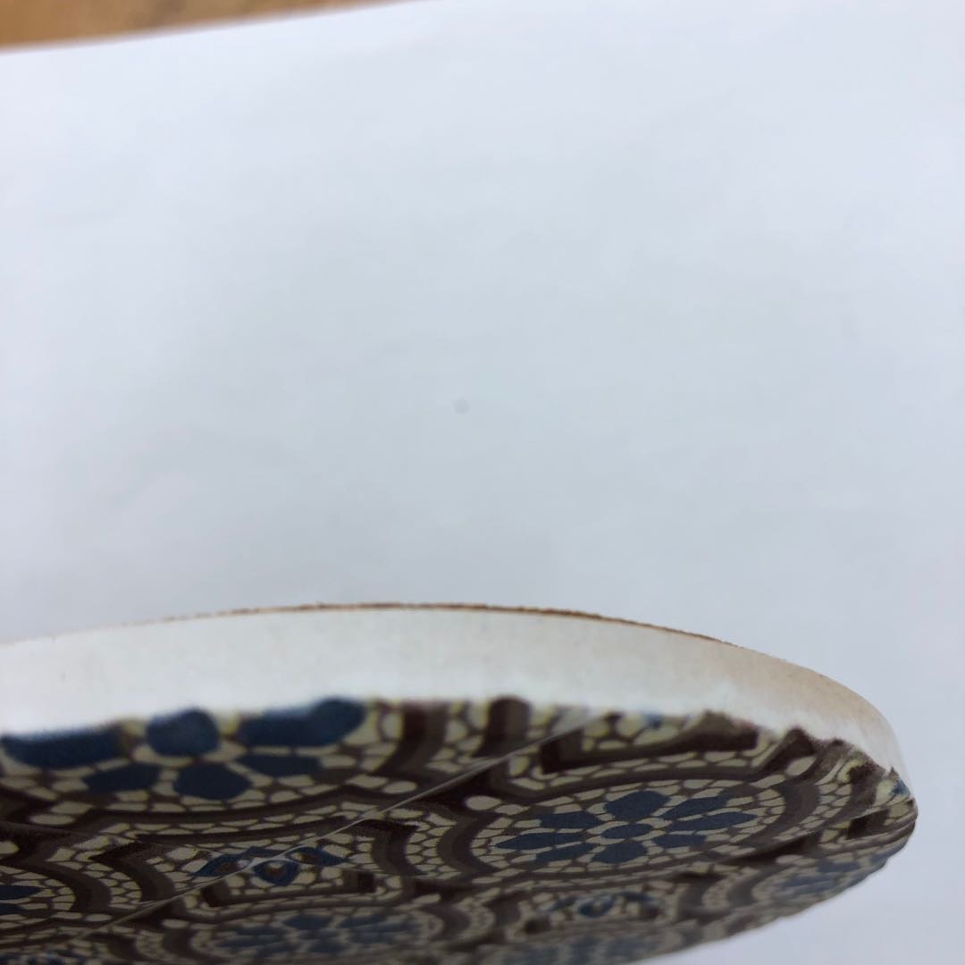 九格小花圆形陶瓷杯垫水杯茶杯底垫底座细节图