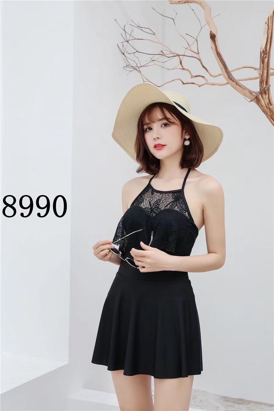 Model No. 8990 Swimsuit Milk Ribbon Steel Bracket Grey Brown Black Size Equal Code Specification drawing