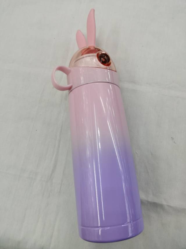 粉色带水杯保温不锈钢水杯卡通造型水杯