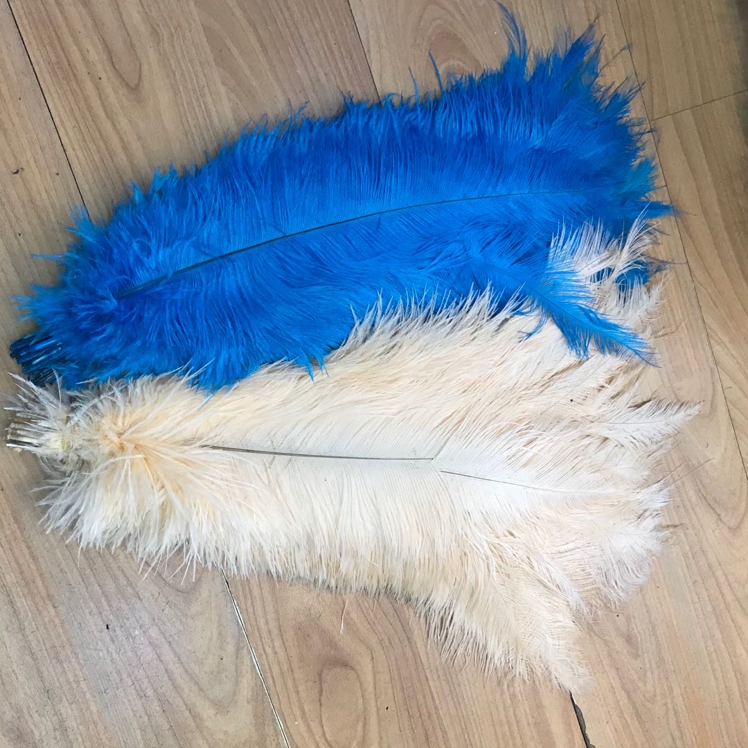 Multicolor 1 meter DIY accessories Apparel accessories Ostrich feather cloth edge with hula skirt feather hem 40-50cm thumbnail