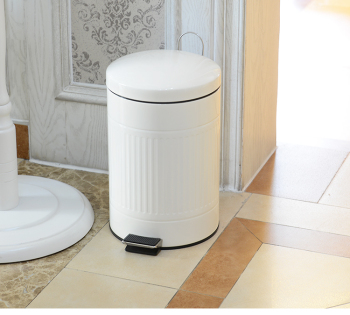欧创家居欧式罗马纹室内脚踏垃圾桶带盖客厅卫生间厨房垃圾桶