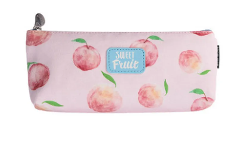 Canvas Wear-Resistant Pen Bag Fresh Fruit Series Fruit Silent Boat Pen Bag Female Ins Japanese Primary School Students