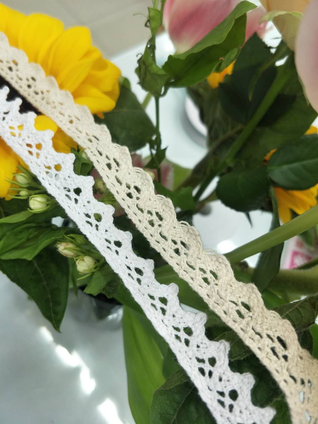 Yiwu Weimian design fashionable cotton thread lace is available in stock and has a wide range of uses Specification image