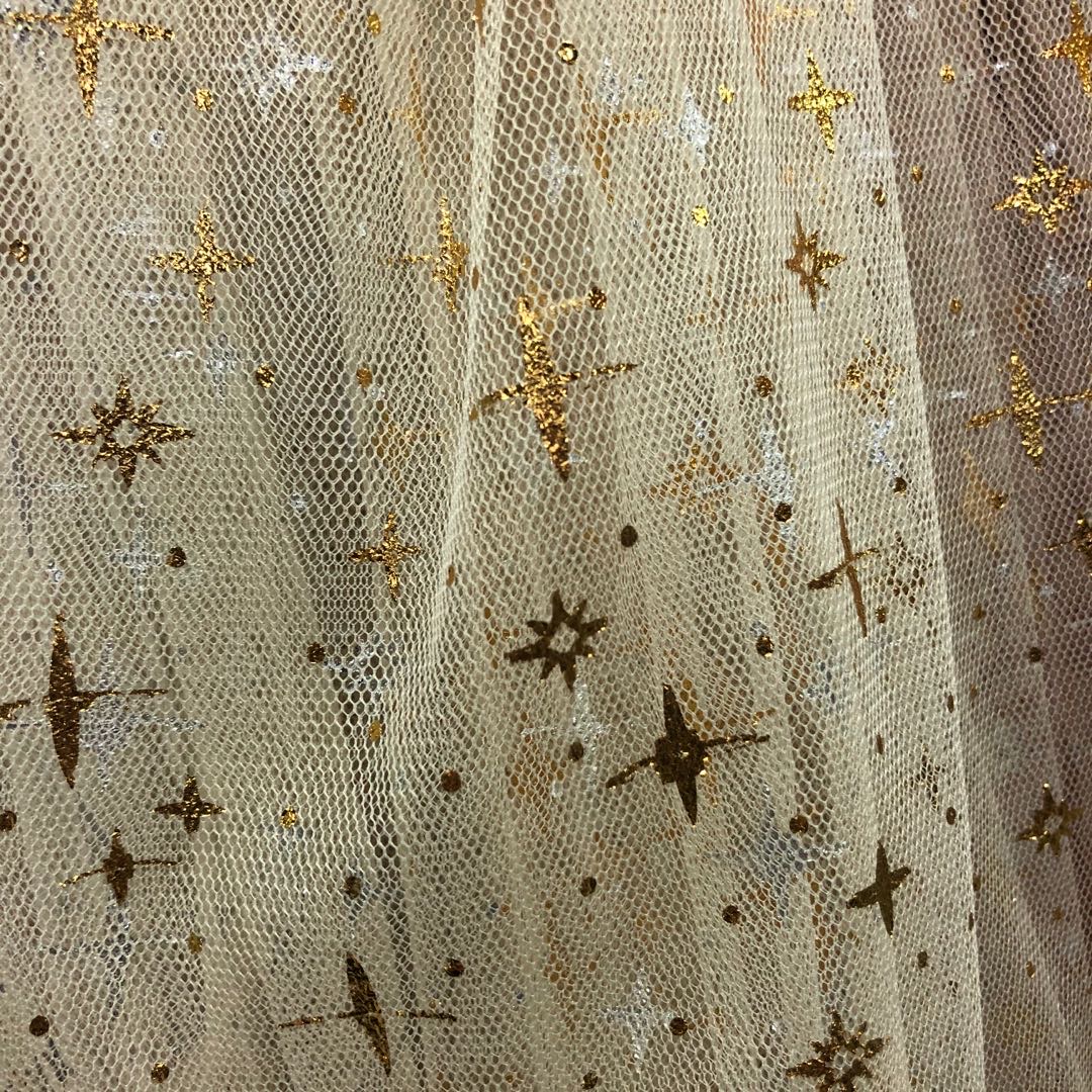 底布后加工星星多色饰品网纱