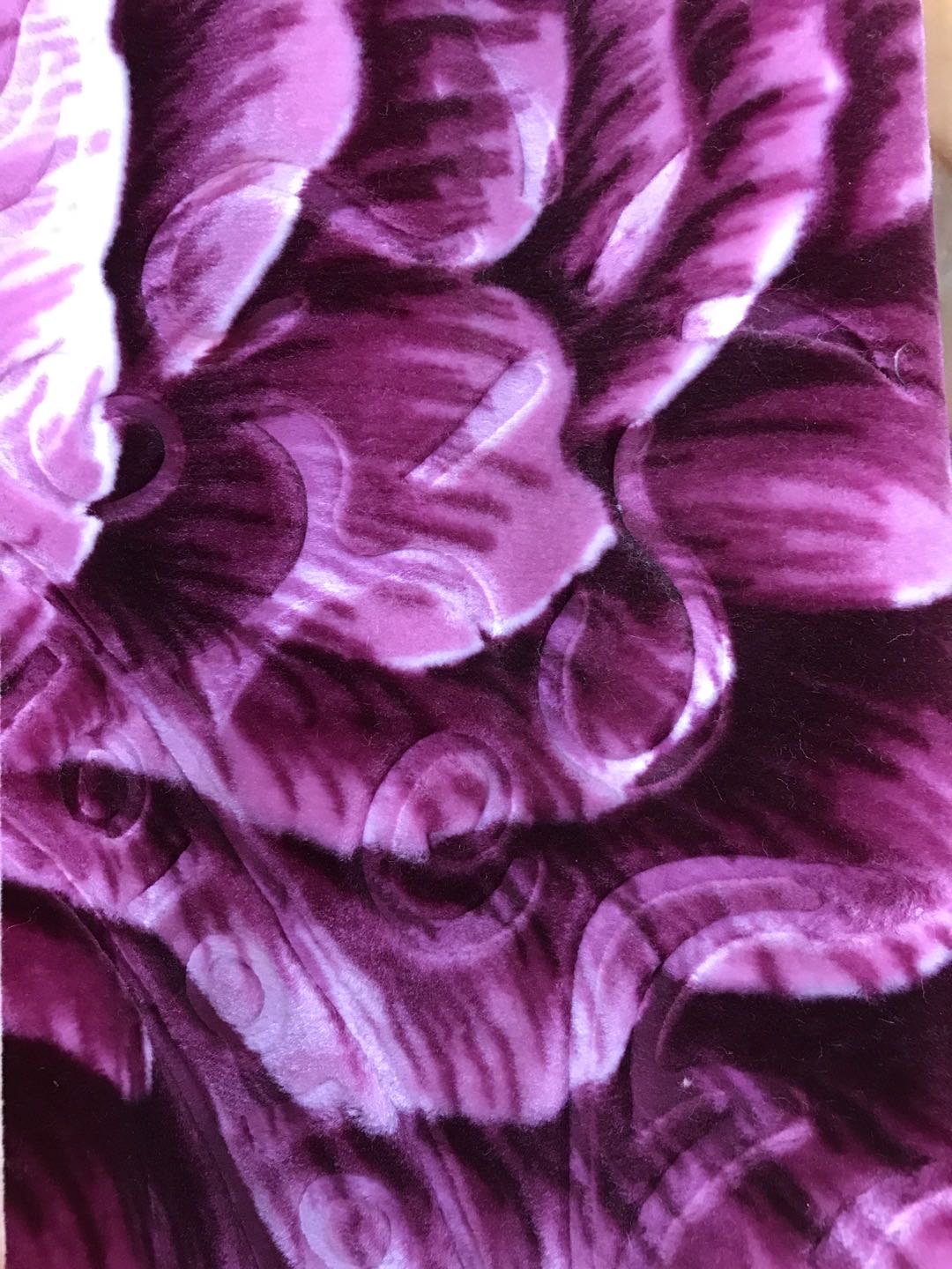 Coloured Floral Peony Printed Embossed Polyester Blanket Specification drawing