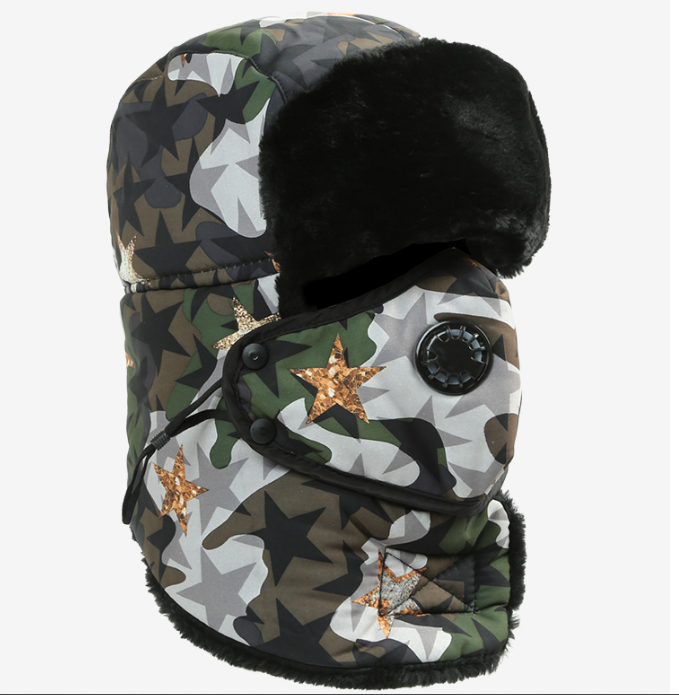 Winter Wool Thick Hat Bib Mask Men And Women Ear Cap [For Foreign Trade]