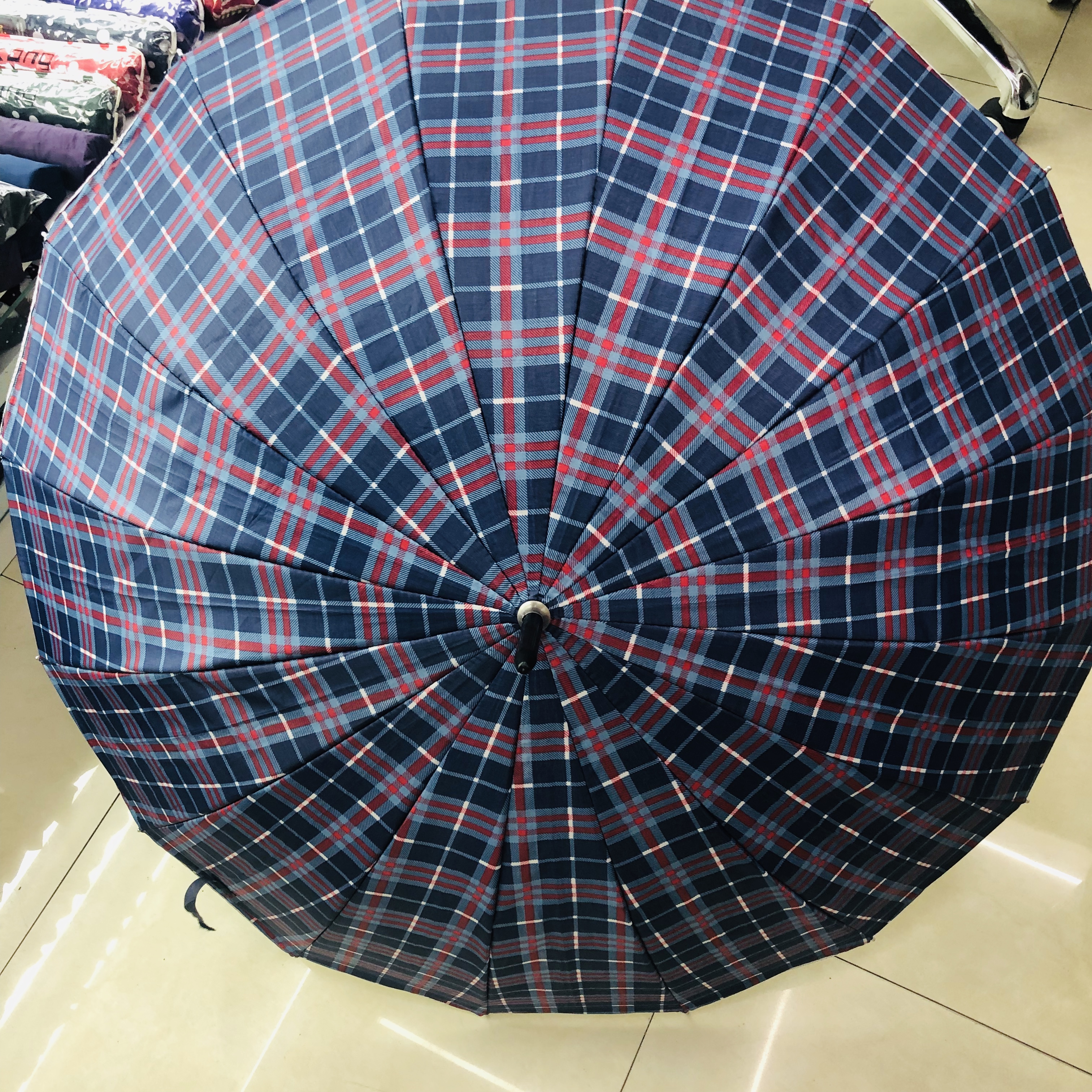 格子布天堂伞雨伞折叠晴雨两用伞直杆伞防晒防紫外线遮阳伞太阳伞男女