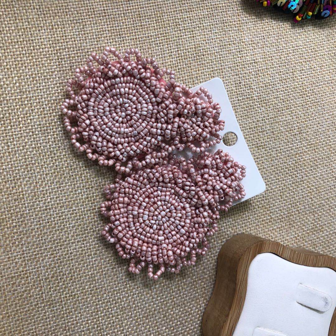 韩版少女心气质米珠中长款耳坠耳环可爱甜美风时尚耳环饰品产品图