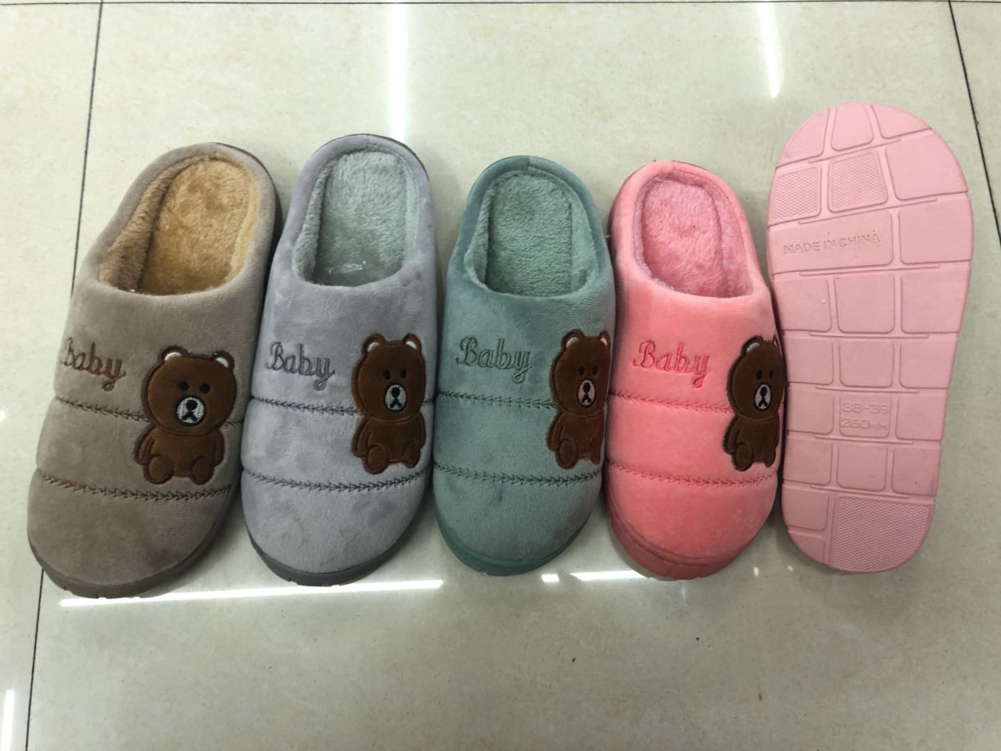Y563.3 Billion Air 2020 Foreign Trade Bear Men And Women Indoor Cotton Slippers Specification drawing