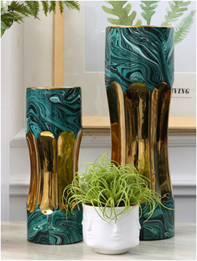 陶瓷花瓶客厅电视柜家居装饰样品房摆件欧式轻奢干花插花器产品图