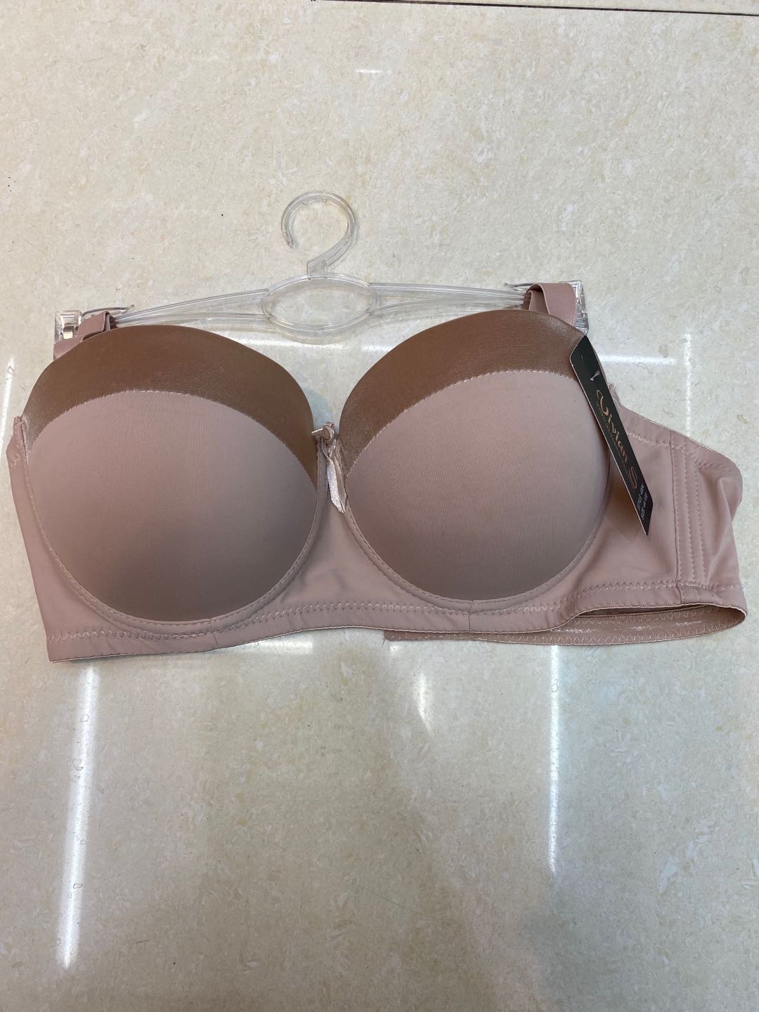 Coffee-striped cup triple breeches for women's plus size bra thumbnail