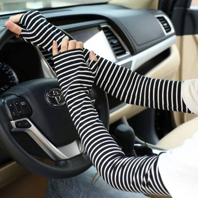 纯棉手套女薄款冰丝防晒袖套手袖护臂袖套夏季男长款防晒手臂套袖产品图