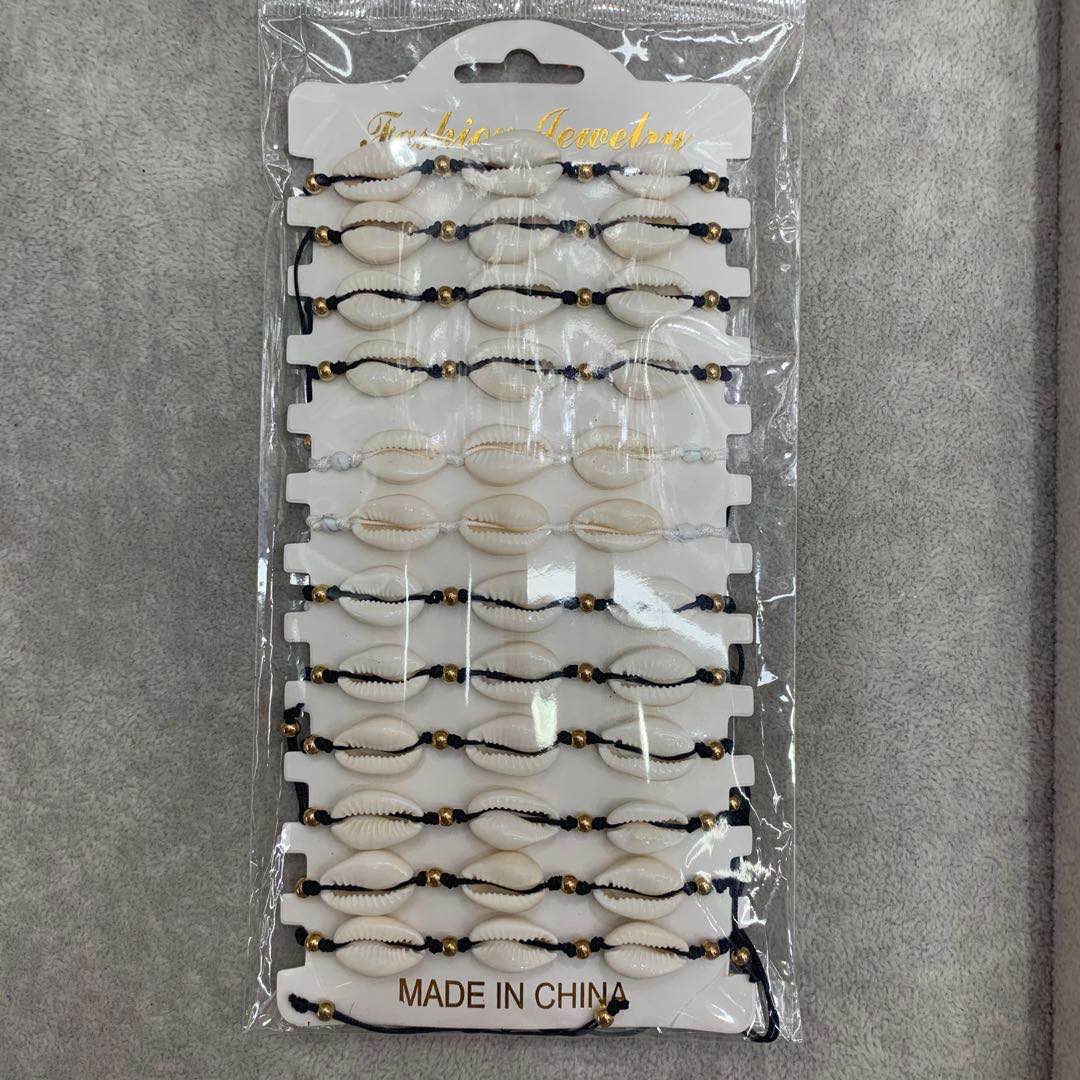 黑绳合金贝壳手链潮流编绳时尚手饰