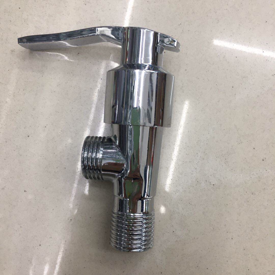 Electroplated triangular valve, toilet, water heater, cold and hot Angle valve switch, stop valve, one-in and two-out cold and hot three-way figure-eight valve