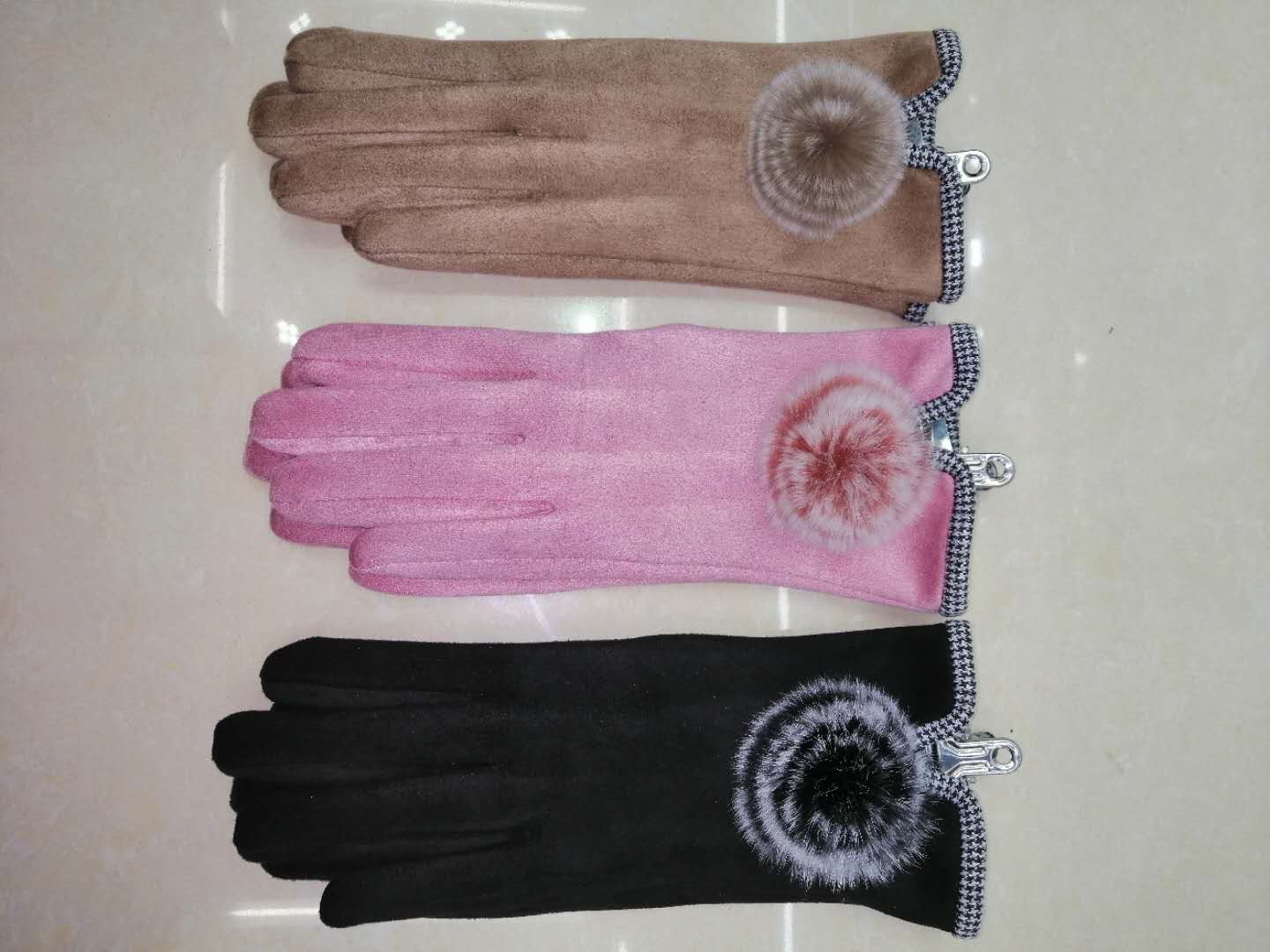 Winter Touch Screen Saver Warm Up With Thick Suede Winter Student Cute Everything Ride Driving Five Finger Gloves Specification drawing