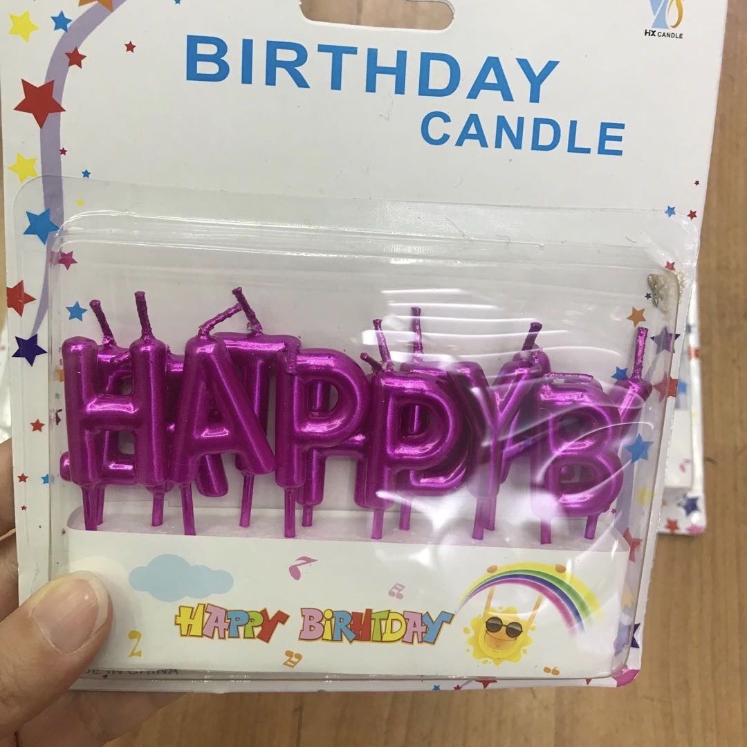 Gold alphabet birthday candles, happyBirthday cake, candle party decorations thumbnail
