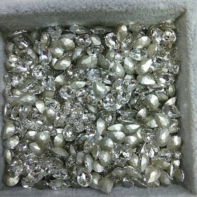 水晶配件七彩宝石耳钉发饰品材料服装配件配件鞋子配件水晶手工发簪