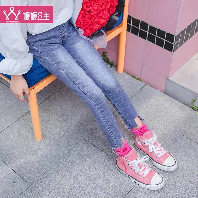 女童牛仔裤新款春秋裤子媛媛公主春装中大童儿童小女孩洋气休闲裤产品图