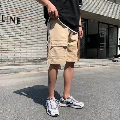 Shorts Men's Summer Loose Korean Version Of The Trend Medium Pants Men's Quarter Pants Pocket Cargo Pants Cotton Boys Casual Students