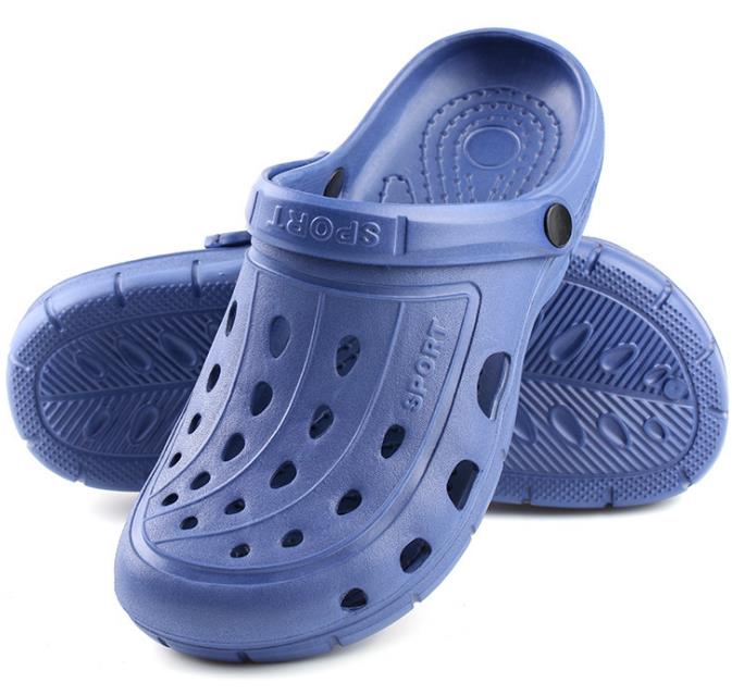2020 New Men's casual thick-soled anti-slip hole-shaped garden clogs, couple outdoor rafting beach slippers Specification image