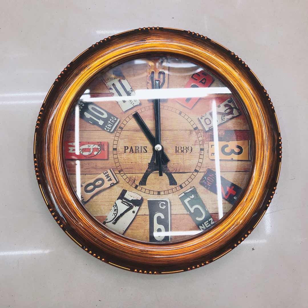 复古圆盘挂钟客厅北欧钟表家用创意时钟现代简约大气挂表时尚石英钟