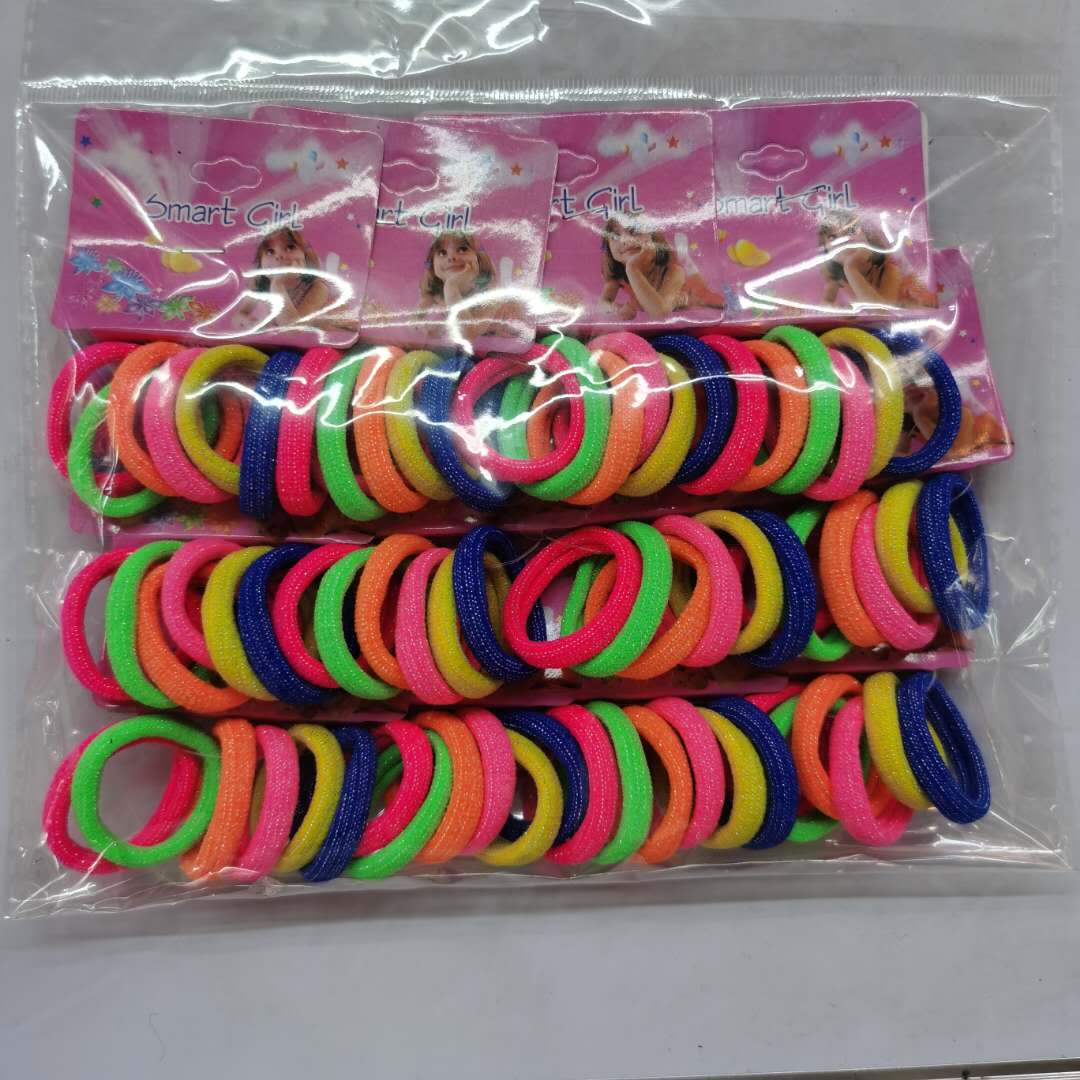 Korean-style fashionable and stylish, versatile and popular ladies' towel bands, hair bands and colorful rubber bands details Picture