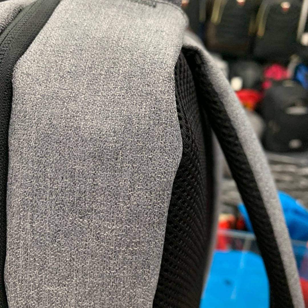 厂家直销新款帆布双肩包背包灰色男细节图