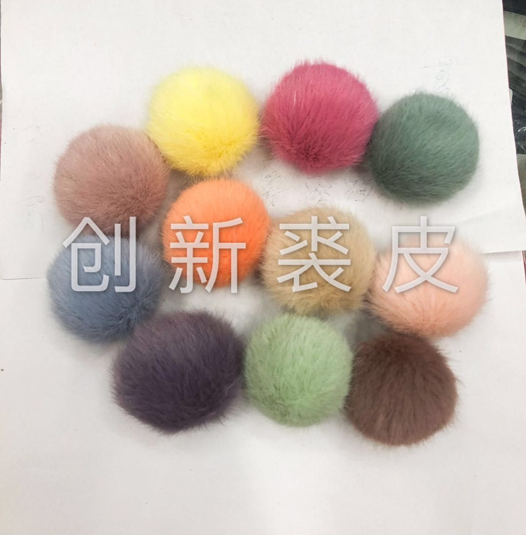 New accessories jade fox velvet colorful wool jewelry head rope ball thumbnail