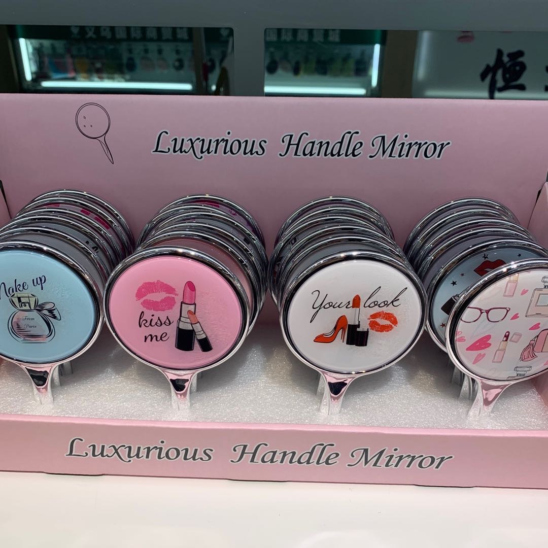 厂家直销化妆镜女便携镜子卡通手持单面镜小号可爱批发