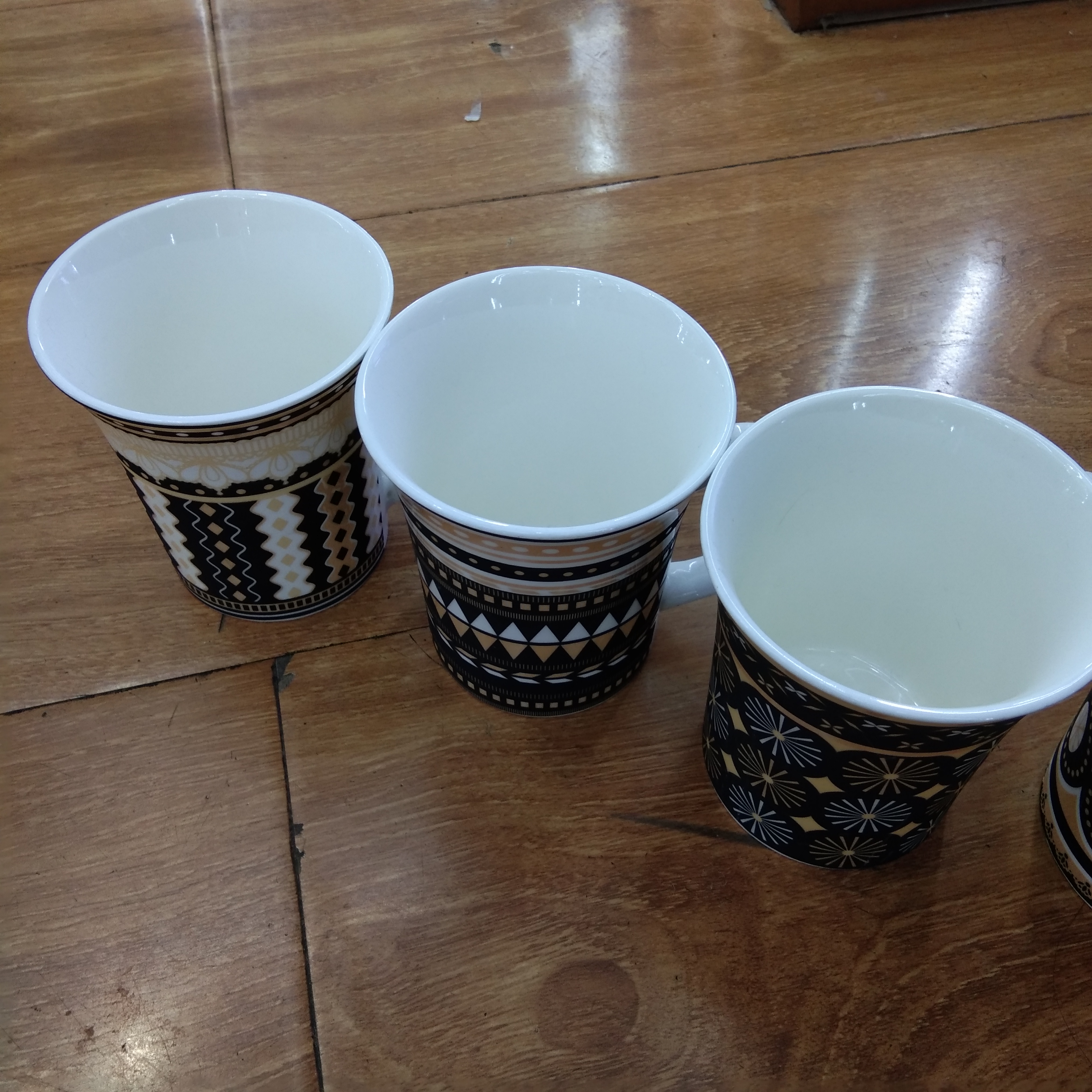 陶瓷杯/敞口杯/黑白几何杯细节图