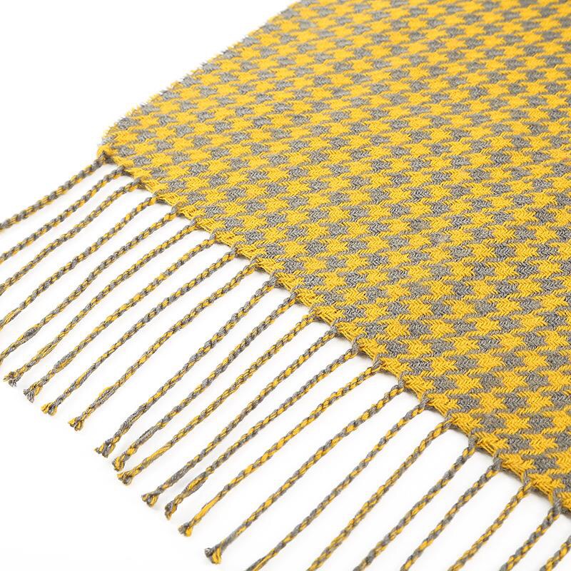 女士时尚潮流百搭爆款双面多色千鸟格围巾披肩细节图