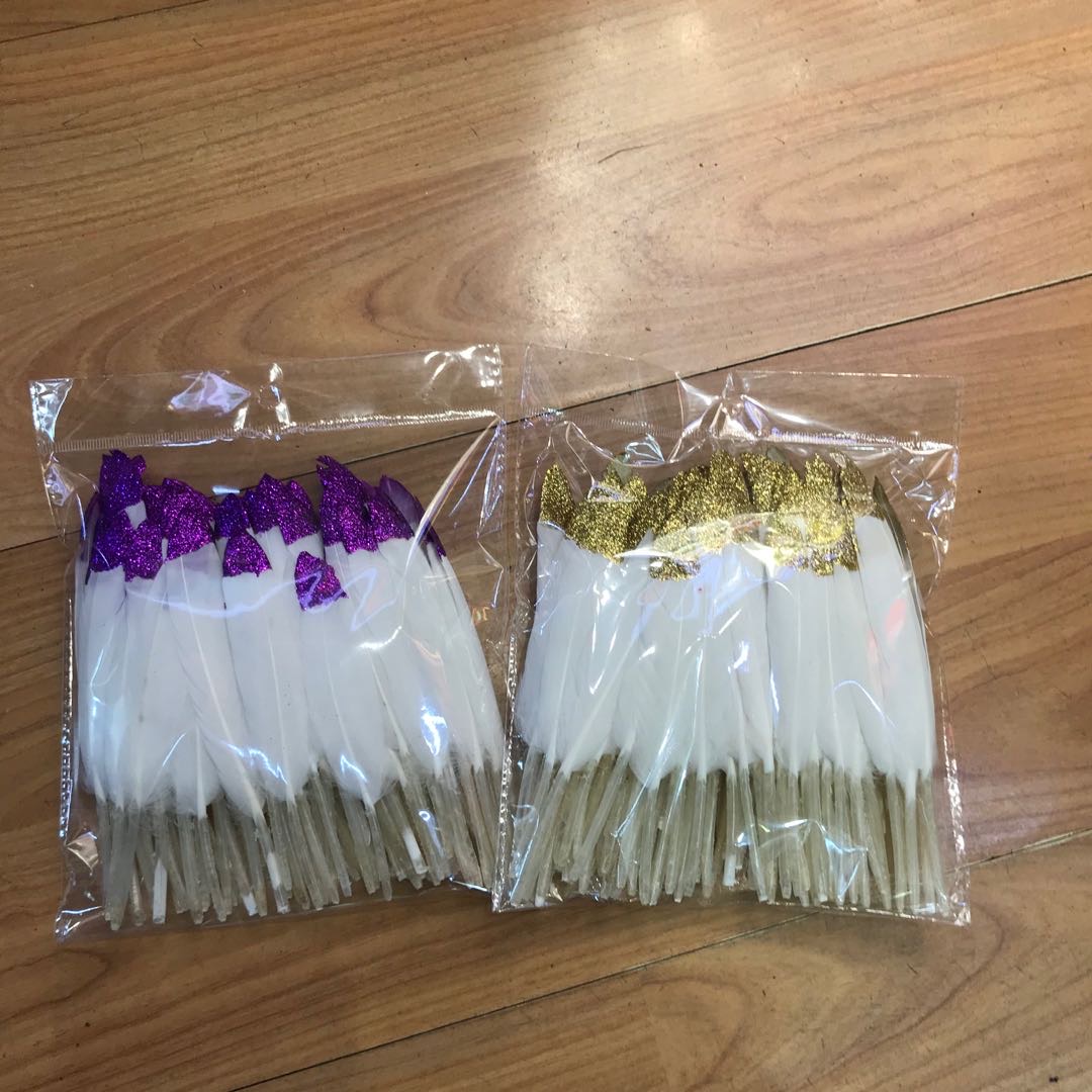 Manufacturers direct DIY feather colored goose feather hard fluttering feather clothing accessories with real goose feather thumbnail