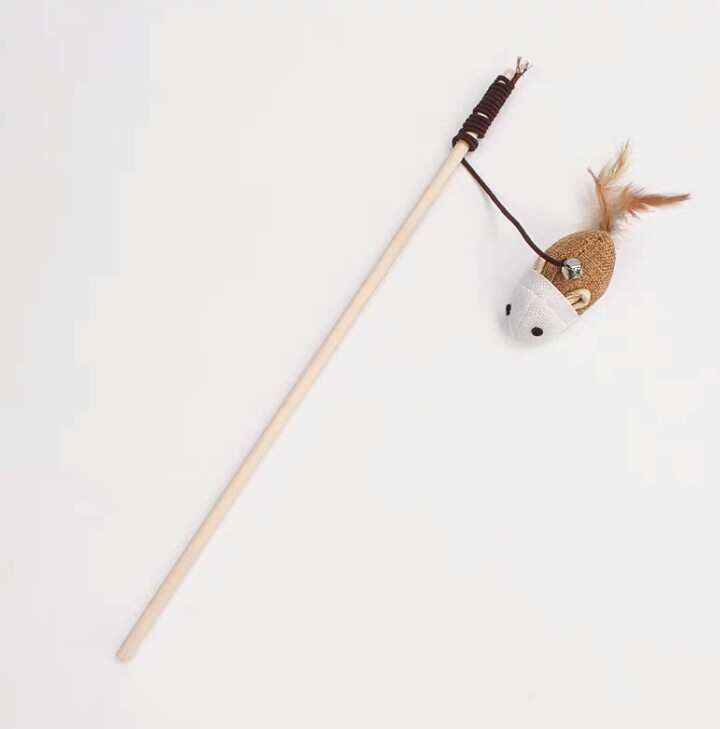 Pet cat wooden stick cat toy hemp rope cat toy stick thumbnail