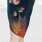 中年绮丽印花哈伦裤女妈妈宽松休闲裤九分薄款直筒显瘦裤子细节图