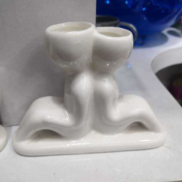 小人型白色陶瓷种草杯种花