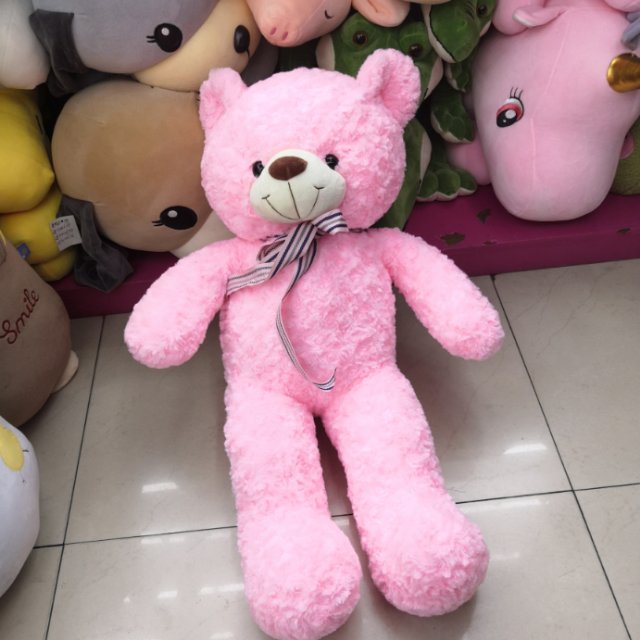 Pink ribbon stuffed bear birthday gift toy doll Hug Bear