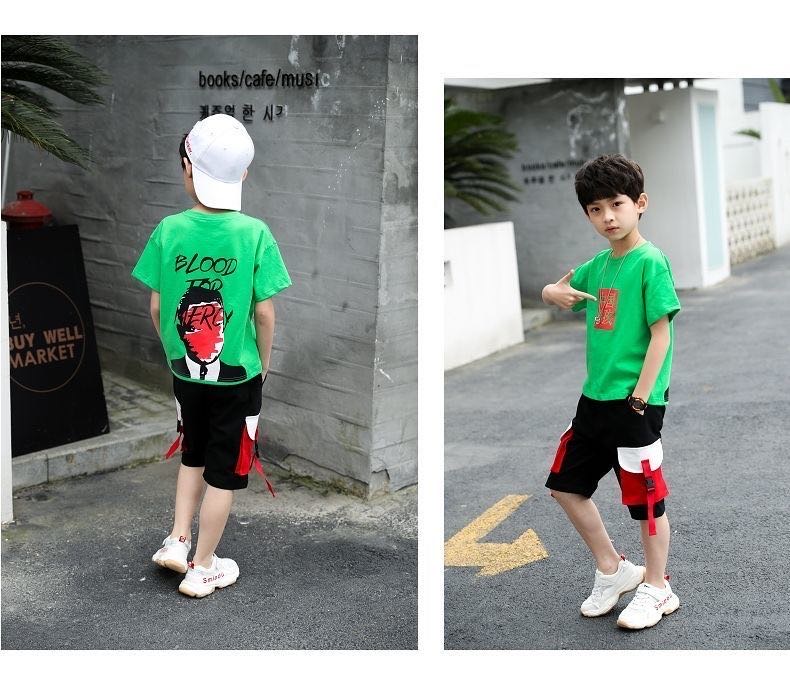 童装男童夏装套装2020新款韩版儿童洋气男孩休闲短袖帅气两件套潮产品图