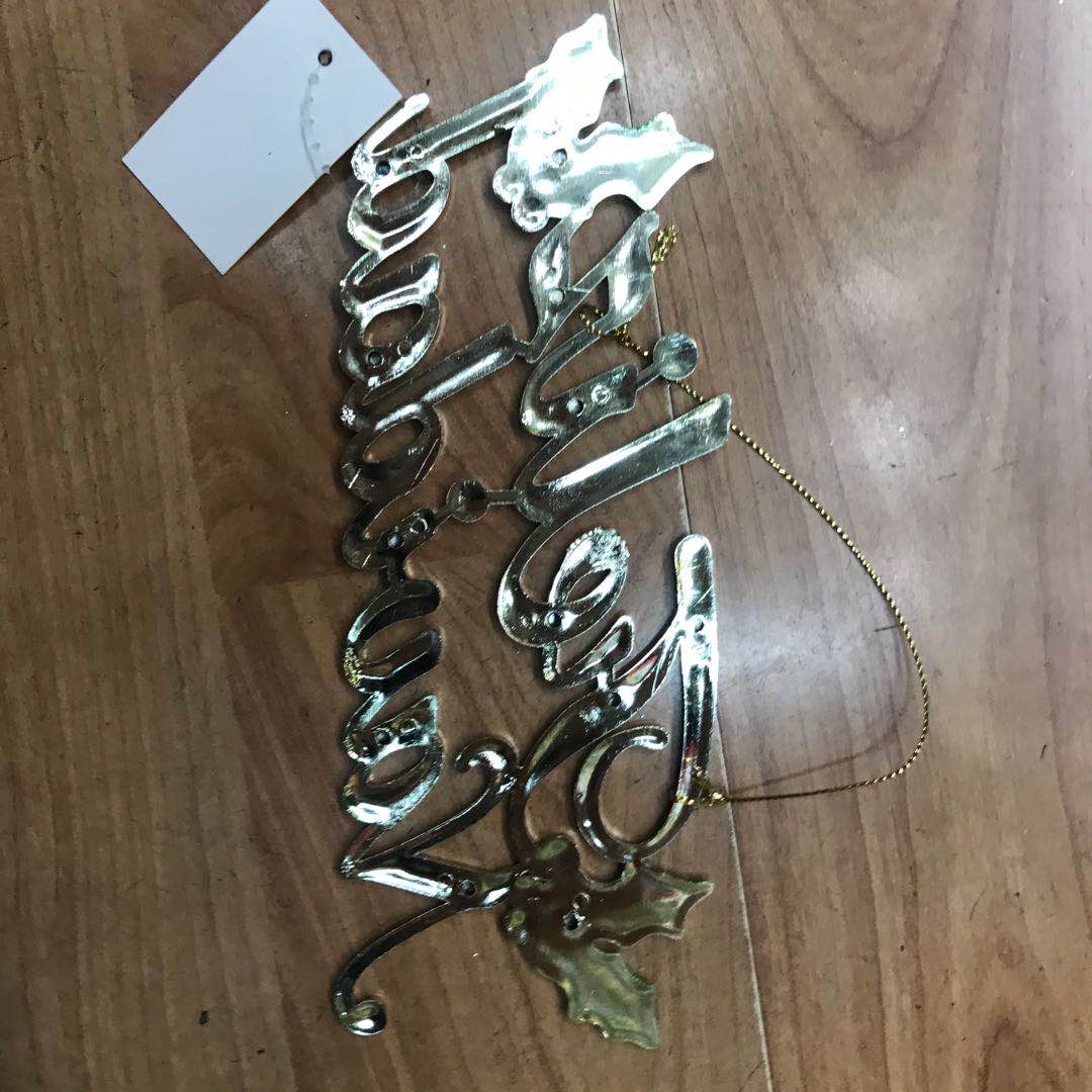 渐变色字母带塑料圣诞挂件装饰品 厂家直销产品图