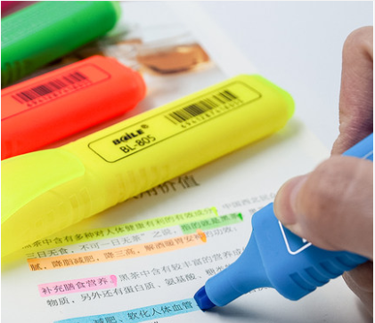 baile BL-805 fluorescent marker pen for students to mark key points with colored markers, thick luminous pen, dark marker pen, single head Specification image