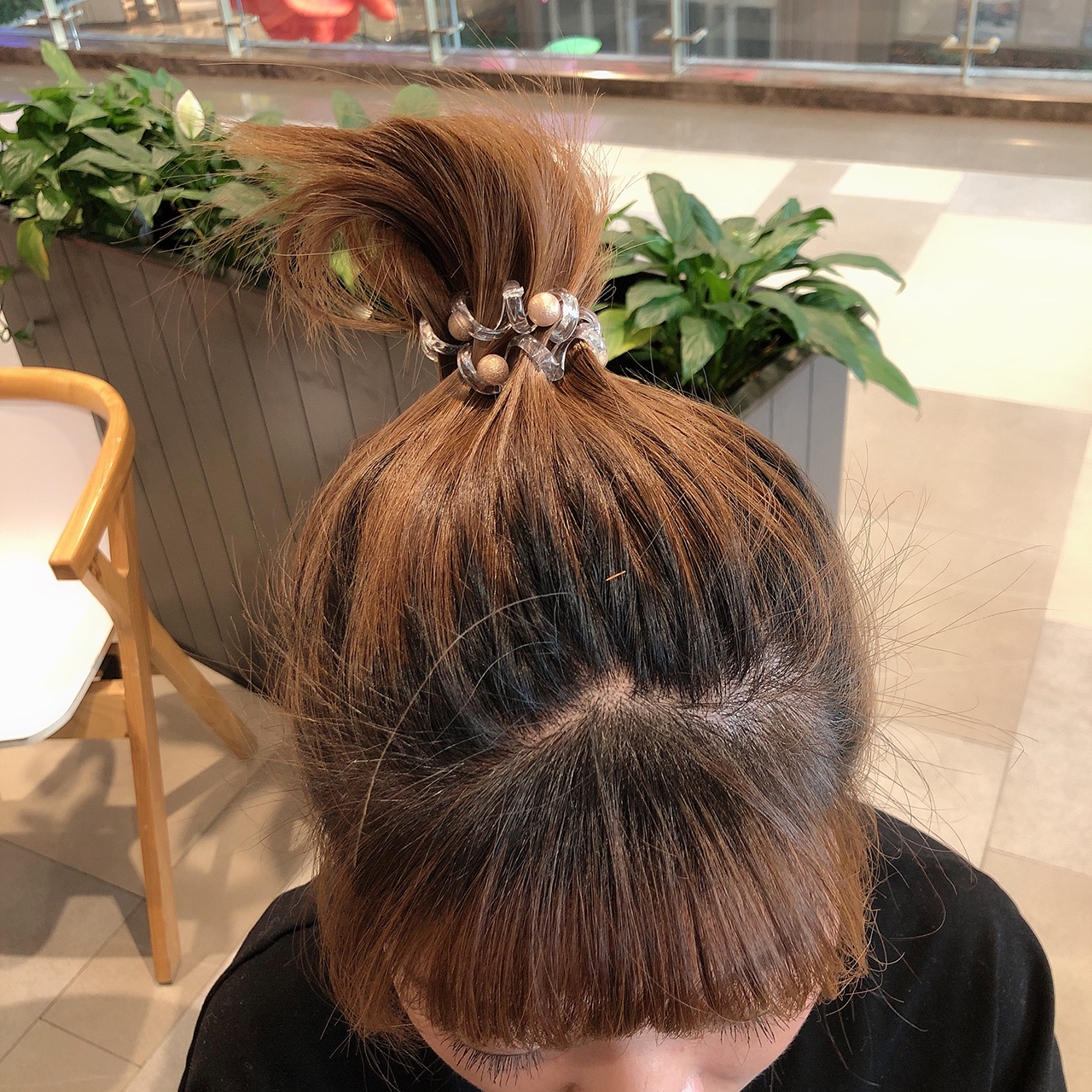 Simple Transparent Telephone Line Head Rope Female Nail Beads Colored Leather Cover Hair Band Net Red Sweet Ball Hair Adornment Specification drawing