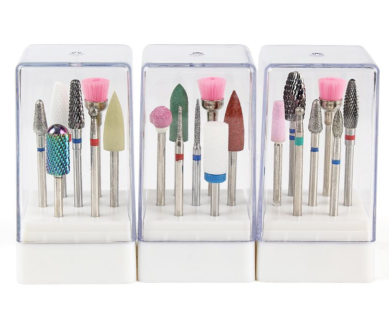 Nail art ceramic tungsten steel alloy grinding head set, special grinding head brush for grinding machines, polishing tools Specification image